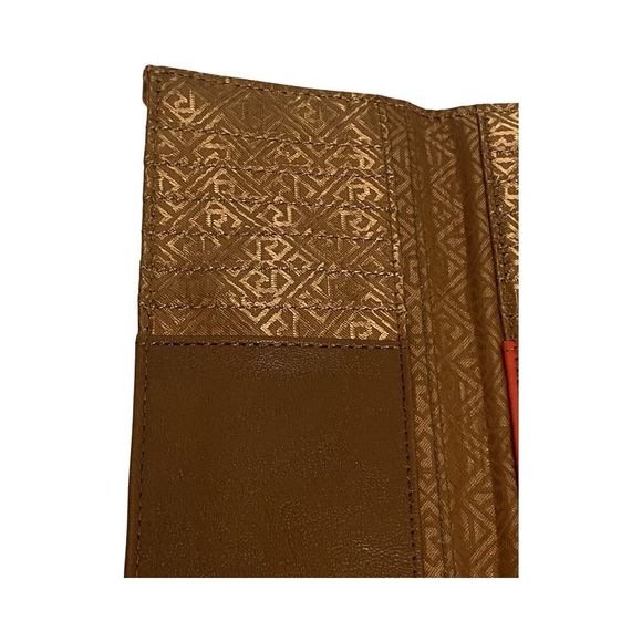 RELIC‎ Boho Style Faux Leather Brown Orange Checkbook Wallet Slots NWT - Picture 6 of 13
